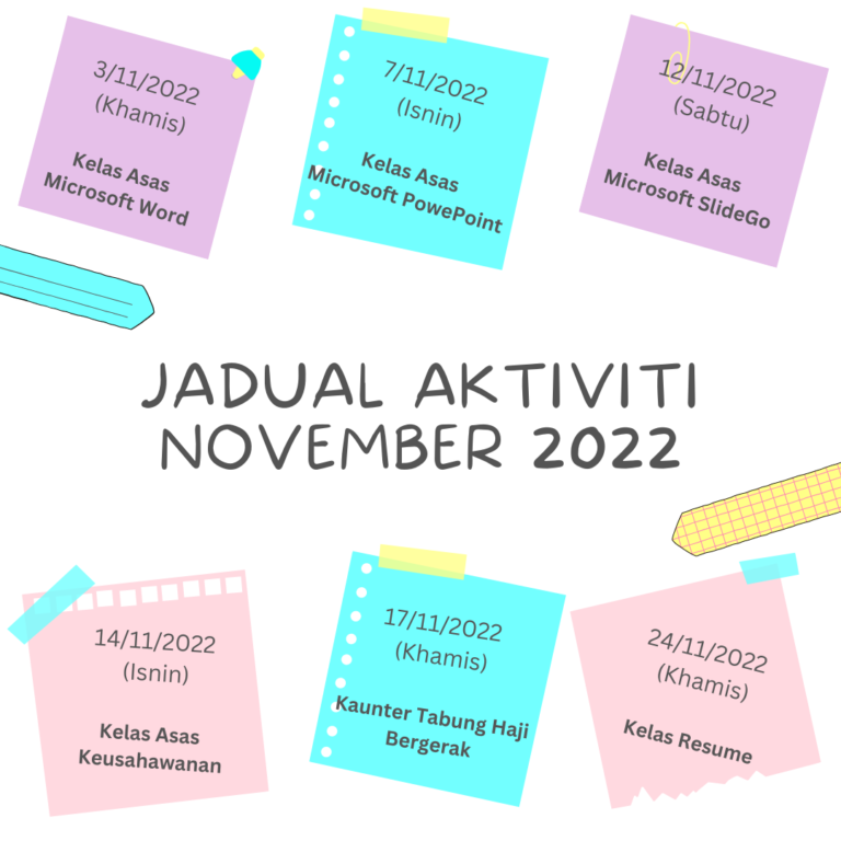 Jadual Aktiviti Nov 2022