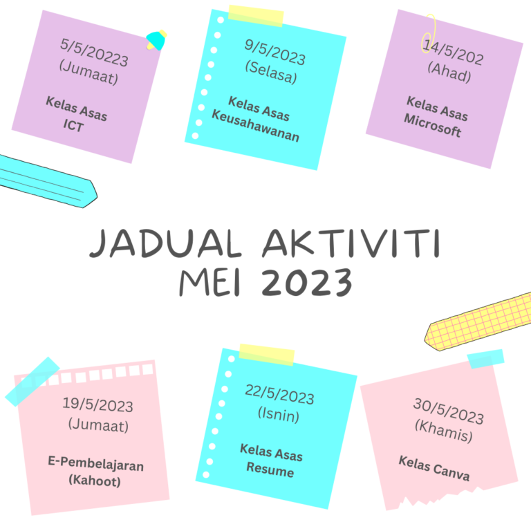 Jadual Aktivti Mei 2023